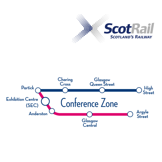 Conference Zone route map the  for the Scotrail Rover ticket