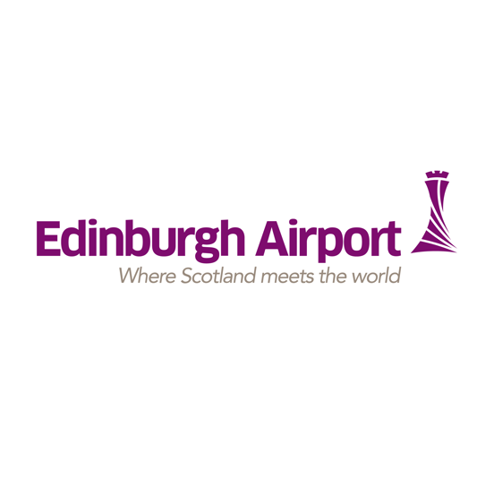 Logo reading Edinburgh Airport Where Scotland meets the world
