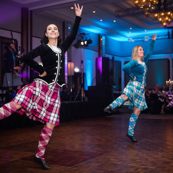 3 women highland dancing